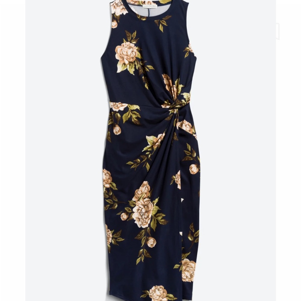 Abigail Brushed Knit Fitted Midi Dress